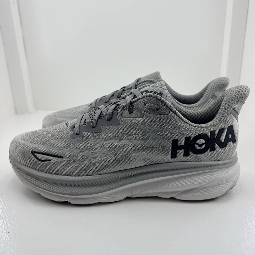 Hoka One One Clifton 9 Mens Size 12 Harbor Mist Black Running Shoes 1127895 HMBC
